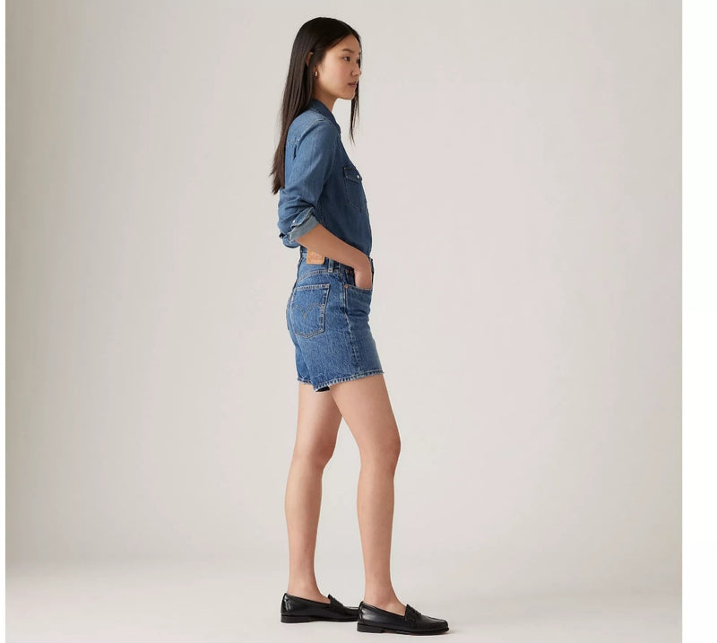 Levi's Women 501 Mid Thigh Short (Blue Beauty)