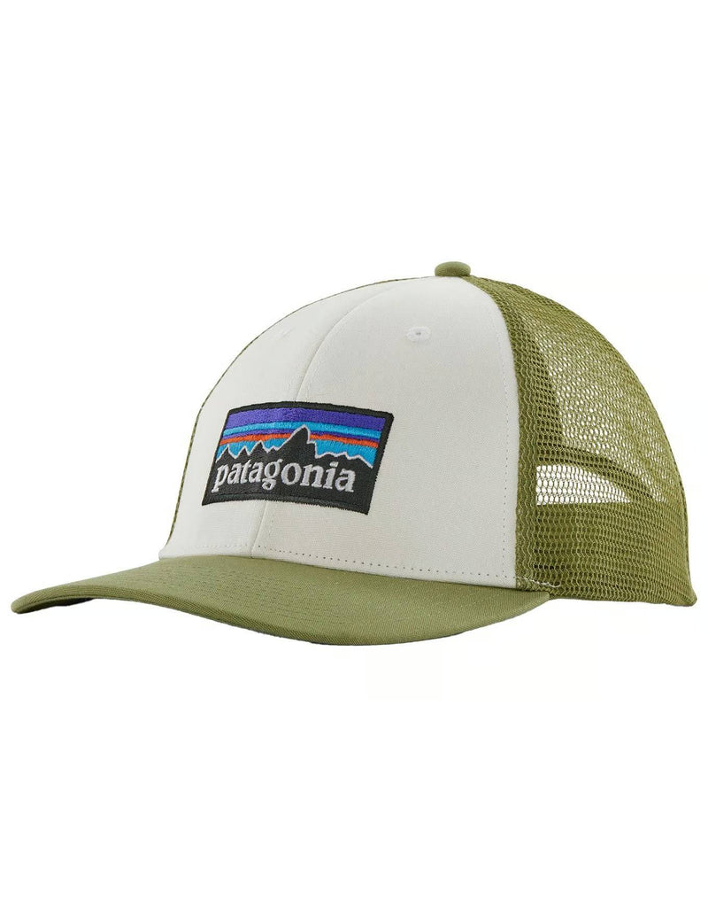 Patagonia P-6 Logo LoPro Trucker Hat (White / Buckhorn Green)