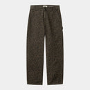 Carhartt WIP W' Leo Pierce Pant Straight 100% Cotton 'Hubbard' Canvas, 9 oz (Camo Leo, Tamarind / Office Green)
