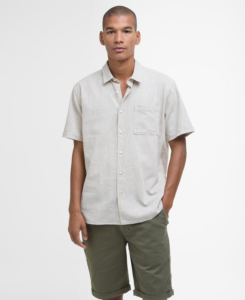 Barbour Nelson S/S Summer Fit Shirt SS25 (Stone)