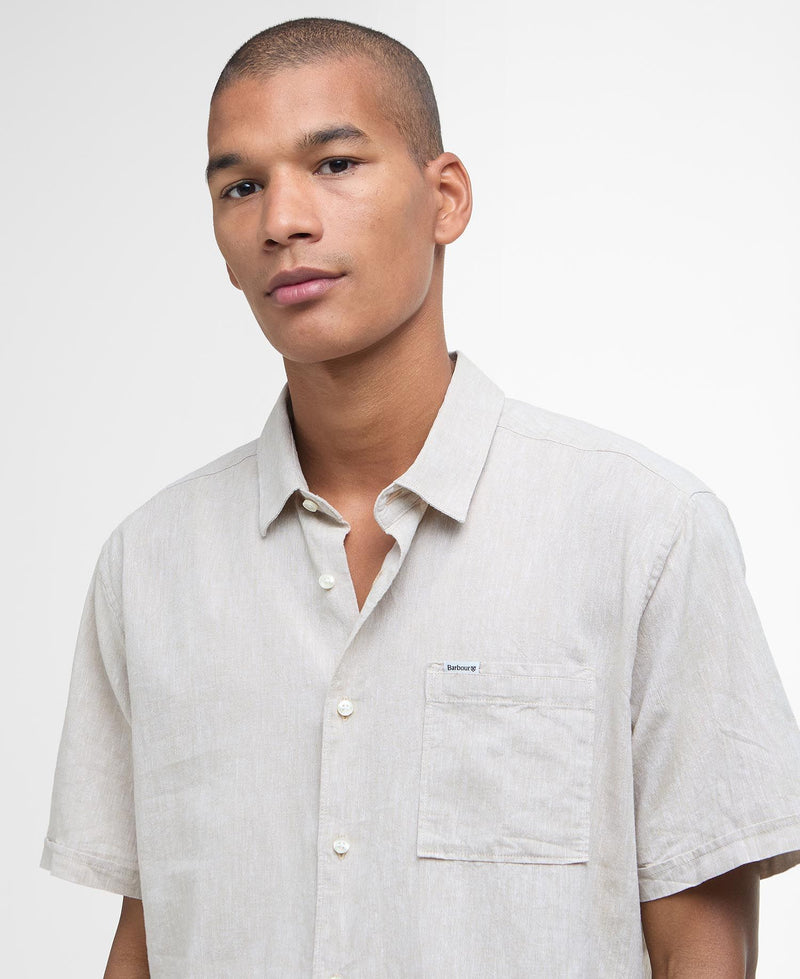 Barbour Nelson S/S Summer Fit Shirt SS25 (Stone)