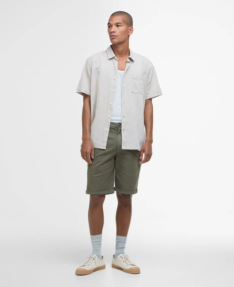 Barbour Nelson S/S Summer Fit Shirt SS25 (Stone)