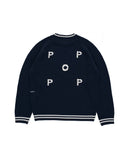 Pop Trading Company Knitted Logo Crewneck (Navy)