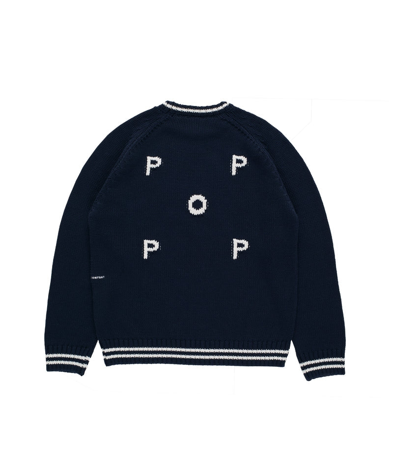 Pop Trading Company Knitted Logo Crewneck (Navy)