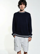 Pop Trading Company Knitted Logo Crewneck (Navy)