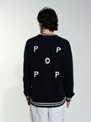 Pop Trading Company Knitted Logo Crewneck (Navy)