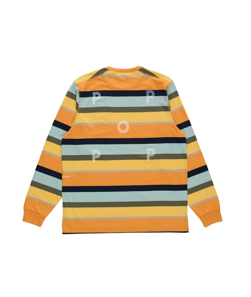 Pop Trading Company Striped Logo Longsleeve T-shirt (Multicolour)