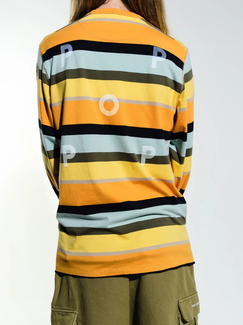 Pop Trading Company Striped Logo Longsleeve T-shirt (Multicolour)