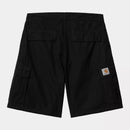 Carhartt WIP Cole Cargo Short Cotton Lane Poplin, 6 oz (Black rinsed)