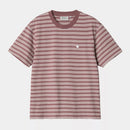 Carhartt WIP W' S/S Sydney T-Shirt Organic Cotton Single Jersey, 140 g/m² (Sydney Stripe / Dusky Pink)