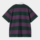 Carhartt WIP W' S/S Seffner Polo T-Shirt Cotton Single Jersey, 260 g/m² (Seffner Stripe / Conifer)
