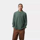 Carhartt WIP L/S Morrison Rugby Shirt Cotton Jersey, 325 g/m² (Conifer Pigment Garment Dyed)