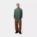 Carhartt WIP L/S Morrison Rugby Shirt Cotton Jersey, 325 g/m² (Conifer Pigment Garment Dyed)