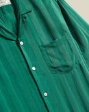 Portuguese Flannel Cupro Stripe (Green)