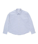 Pop Trading Company Striped Logo Shirt (White/Blue)