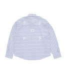 Pop Trading Company Striped Logo Shirt (White/Blue)