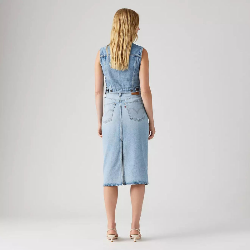 Levi's High Rise Back Slit Skirt (Riveting Clean Hem)