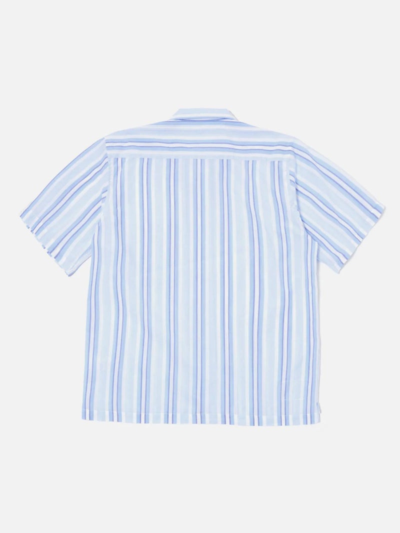 Universal Works Camp Shirt Pop Stripe Two (White/Blue)