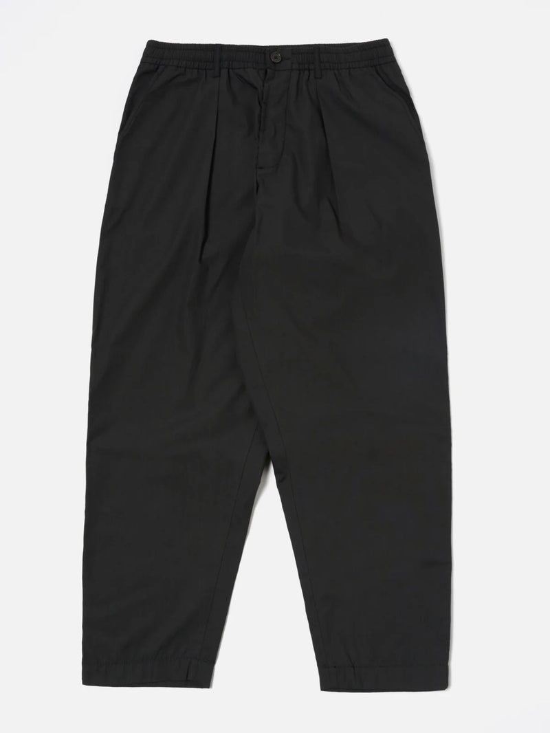 Universal Works Pleated Track Pant Recycled Polytech (Black)