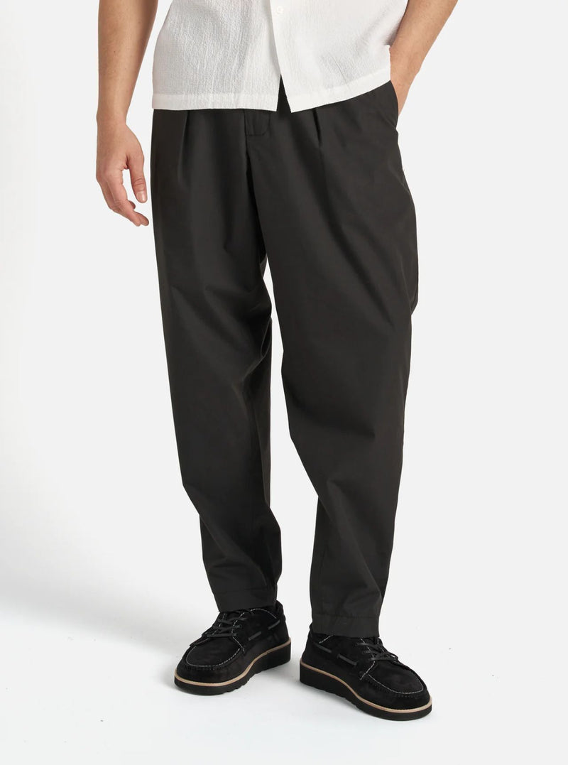 Universal Works Pleated Track Pant Recycled Polytech (Black)
