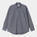 Carhartt WIP L/S Notus Shirt Cotton Poplin, 3.9 oz (Arvin Stripe, Space)