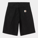 Carhartt WIP Landon Short 100% Cotton 'Newcomb' Drill, 8.5 oz (Black garment dyed)