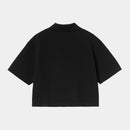 Carhartt WIP W' S/S Carhartt Script Polo TS Cotton Garment Washed Piqué, 240 g/m² (Black)