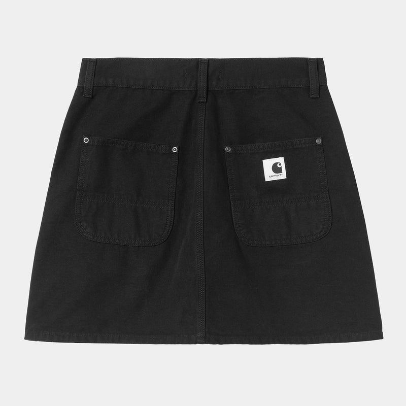 Carhartt WIP W' Maeve Double Knee Skirt 100% Cotton 'Hubbard' Canvas, 9 oz (Black stone washed)