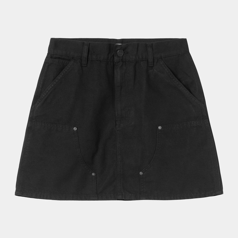 Carhartt WIP W' Maeve Double Knee Skirt 100% Cotton 'Hubbard' Canvas, 9 oz (Black stone washed)