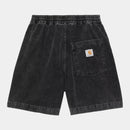 Carhartt WIP Reynold Short 100% Cotton 'Forsyth' Corduroy, 15 Wales, 8 oz (Black Dusky Washed)
