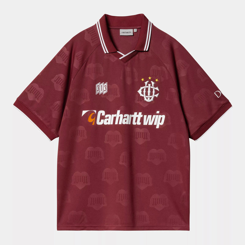 Carhartt WIP S/S Hartt’s Football T-Shirt Polyester (Heart Train Jacquard, Mulberry)
