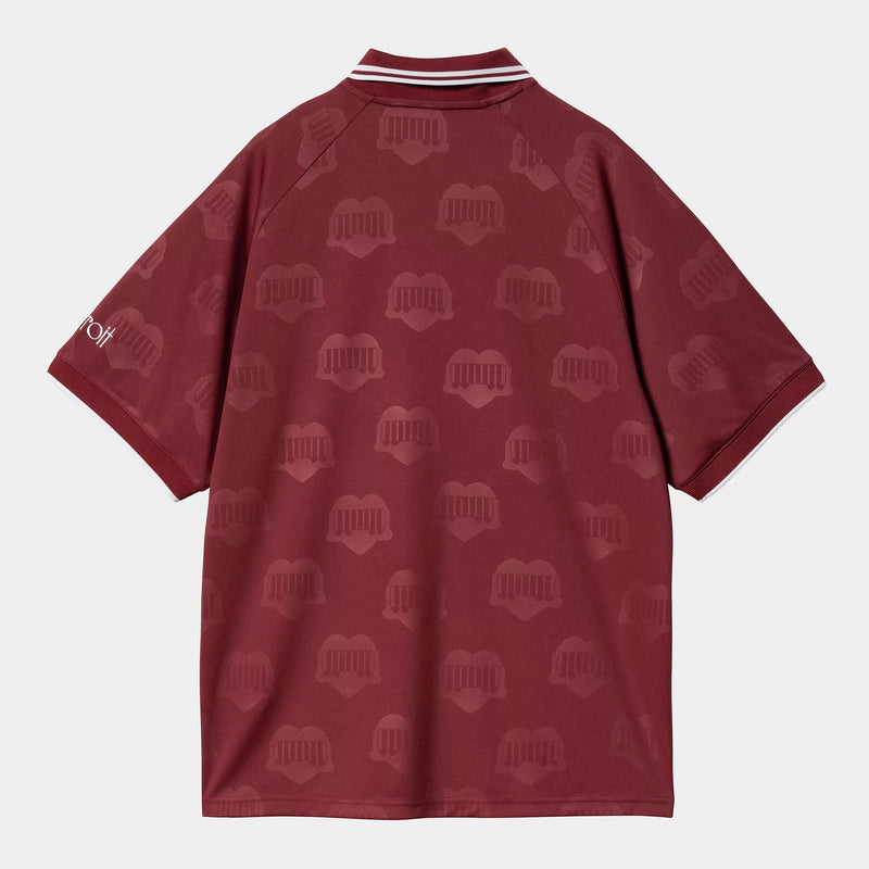 Carhartt WIP S/S Hartt’s Football T-Shirt Polyester (Heart Train Jacquard, Mulberry)