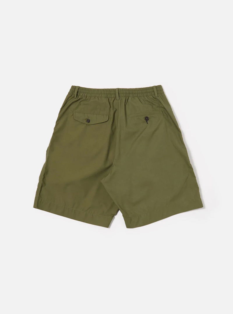 Universal Works Pleated Track Short Recycled Poly Tech (Olive)