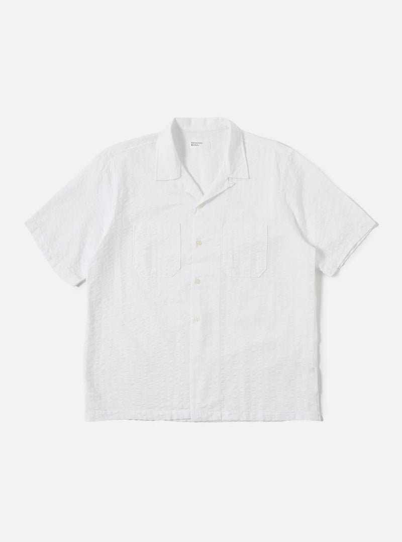 Universal Works Sal Road Shirt Kos Self Stripe (White)