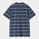 Carhartt WIP S/S Aiken Pocket T-Shirt Cotton Single Jersey, 205 g/m² (Aiken Stripe/Dusky Blue)