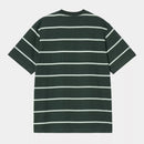 Carhartt WIP S/S Aiken Pocket T-Shirt Cotton Single Jersey, 205 g/m² (Aiken Stripe/Conifer)