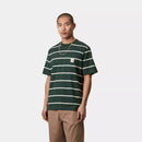 Carhartt WIP S/S Aiken Pocket T-Shirt Cotton Single Jersey, 205 g/m² (Aiken Stripe/Conifer)