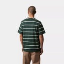 Carhartt WIP S/S Aiken Pocket T-Shirt Cotton Single Jersey, 205 g/m² (Aiken Stripe/Conifer)