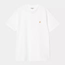Carhartt WIP S/S Chase T-Shirt 100% Cotton Combed Single Jersey, 235 g/m² (White/Gold)