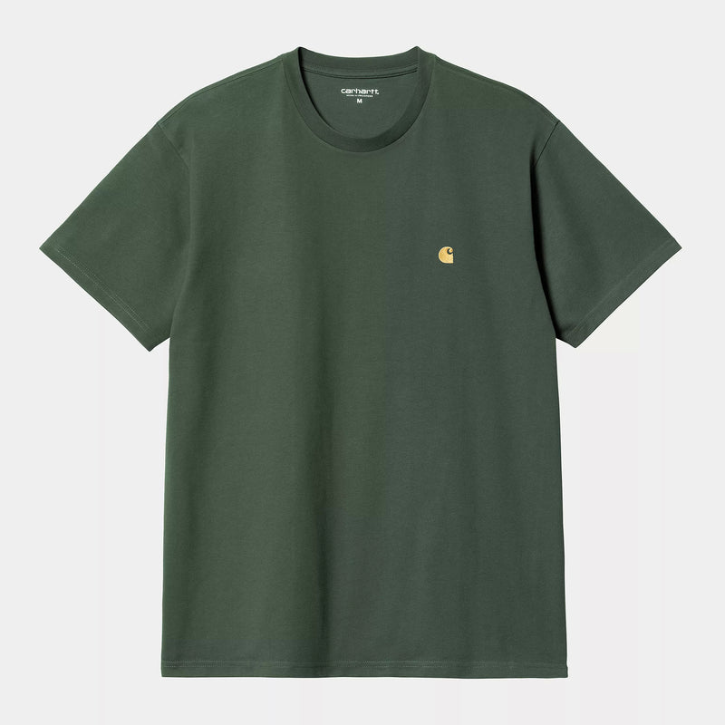 Carhartt WIP S/S Chase T-Shirt 100% Cotton Combed Single Jersey, 235 g/m² (Sycamore/Gold)