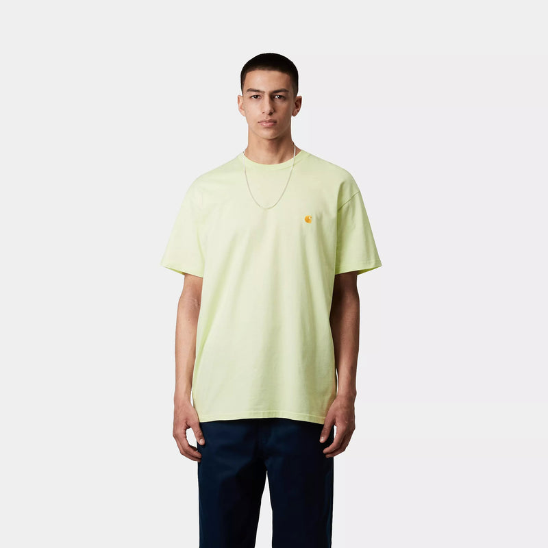 Carhartt WIP S/S Chase T-Shirt 100% Cotton Combed Single Jersey, 235 g/m² (Air Green/Gold)