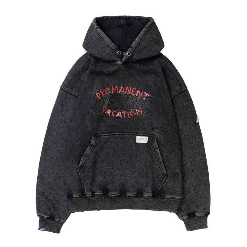 Deva States Distressed Hoodie Permanent (Washed Black)