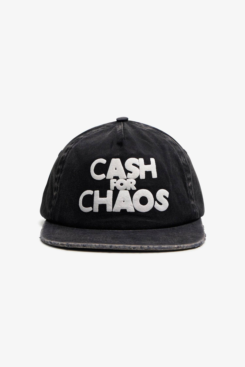 Deva States Distressed Strapback Cap Cash (Washed Black)
