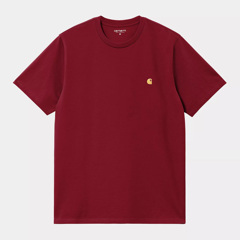 Carhartt WIP S/S Chase T-Shirt 100% Cotton Combed Single Jersey, 235 g/m² (Scarlet / Gold)