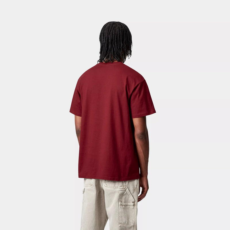Carhartt WIP S/S Chase T-Shirt 100% Cotton Combed Single Jersey, 235 g/m² (Scarlet / Gold)