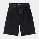 Carhartt WIP W' Brandon Short 100% Cotton 'Smith' Denim, 13.5 oz (Black Stone Washed)