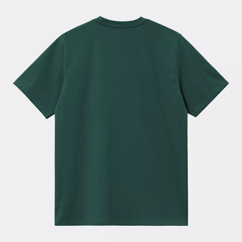Carhartt WIP S/S Chase T-Shirt 100% Cotton Combed Single Jersey, 235 g/m² (Dark Fir / Gold)