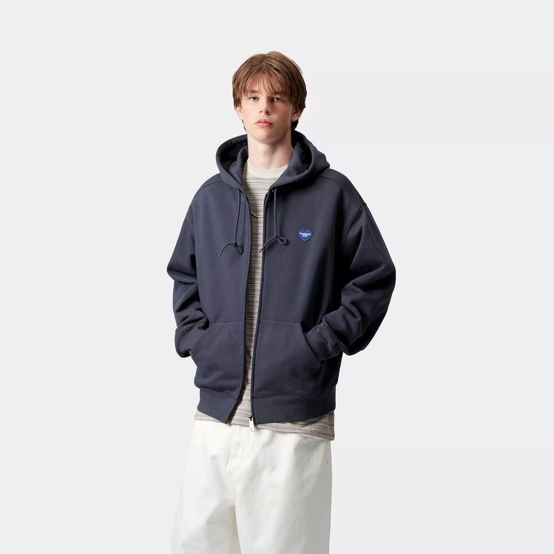 Carhartt WIP Hooded Heart II Hartt Sweat Jacket Cotton/Polyester Sweat, 420 g/m² (Blue)