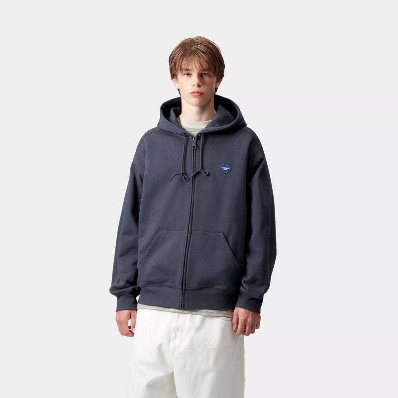 Carhartt WIP Hooded Heart II Hartt Sweat Jacket Cotton/Polyester Sweat, 420 g/m² (Blue)