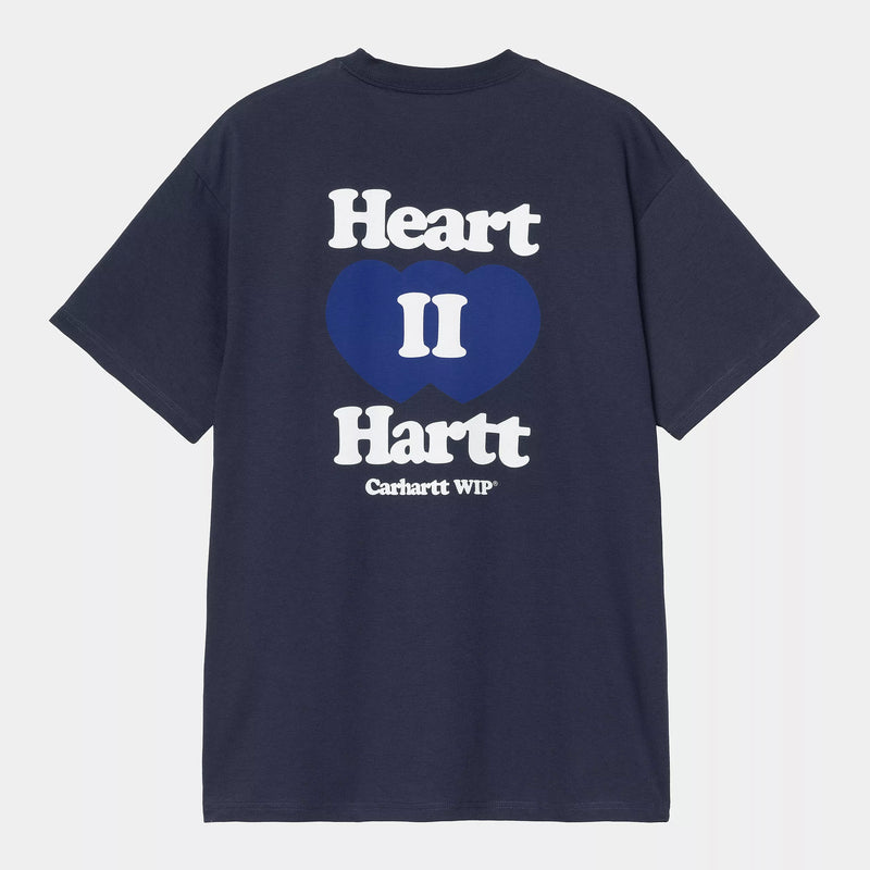 Carhartt WIP S/S Heart II Hartt T-Shirt Organic Cotton Single Jersey, 175 g/m² (Blue)